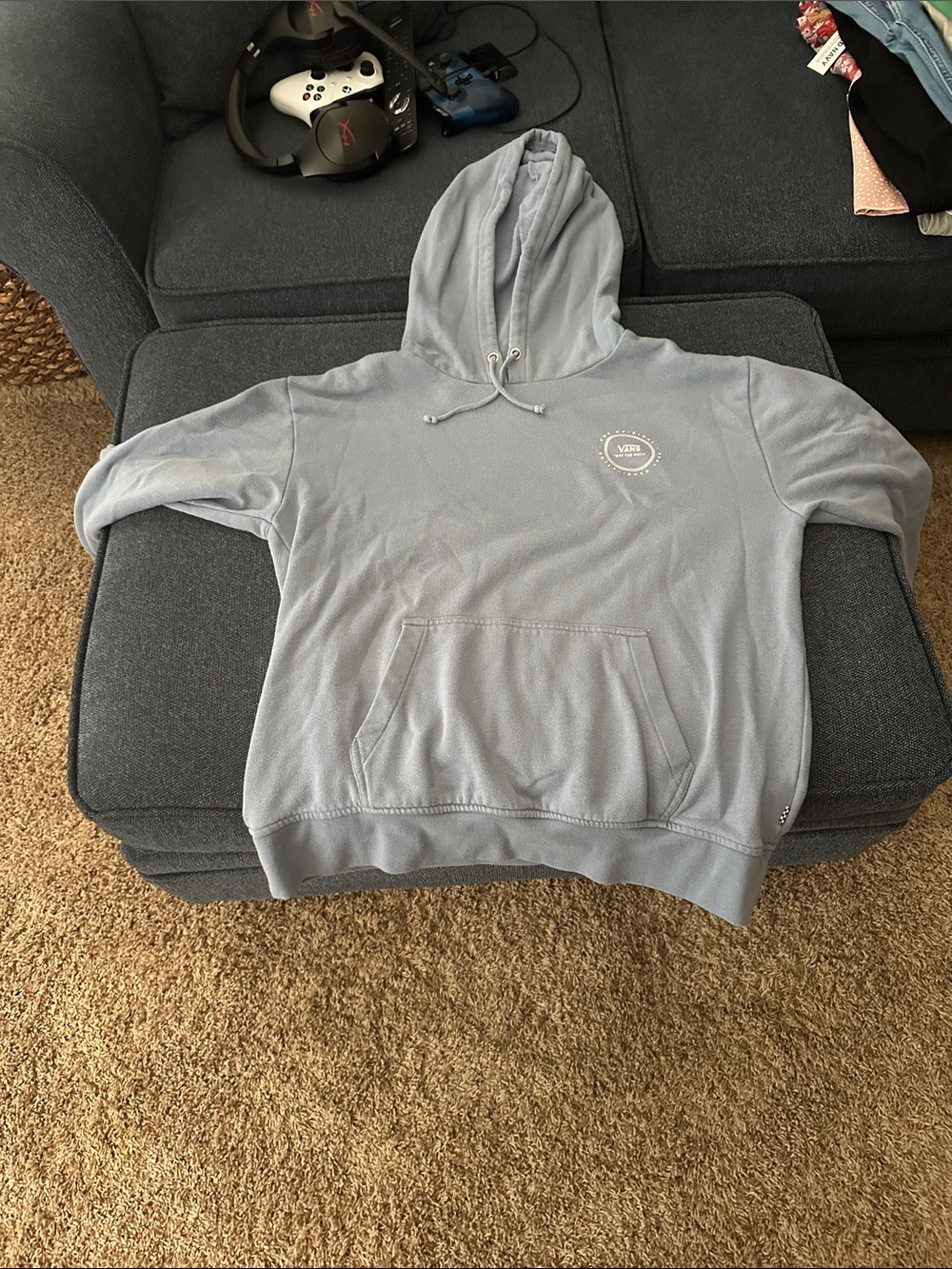 Vans Men's Light Blue Zip-Up Hoodie